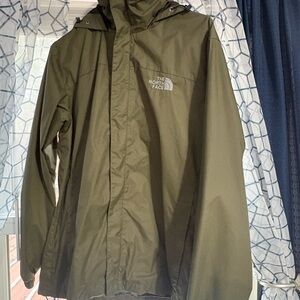 The North Face Olive Green Waterproof Hooded Raincoat